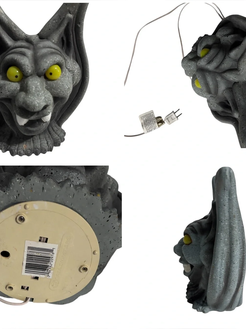 Vintage 1993 Trendmasters Faux Stone Gargoyle Light Up Halloween Decorations